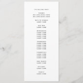 Minimalistisch modern zwart-withuwelijk programmakaart (Achterkant)