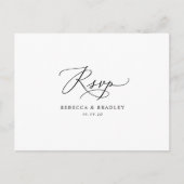 Minimalistisch modern zwart-withuwelijk RSVP Briefkaart (Voorkant)