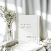 Minimalistisch modern zwart | Witte QR-code bruilo Kaart