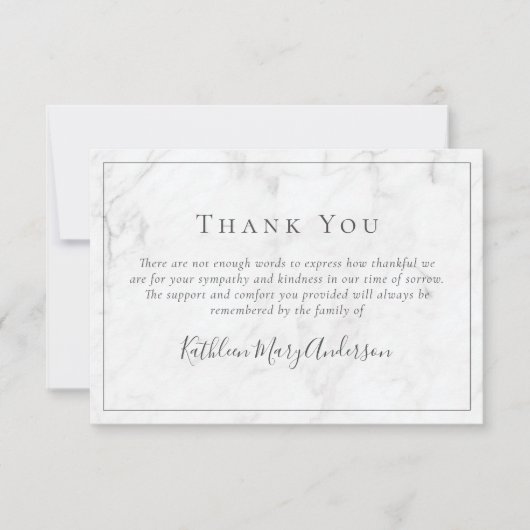 Minimalistisch Modern | Zwarte witte begrafenissym Bedankkaart (Voorkant)