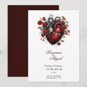 Minimalistisch Moderne Anatomie Gotisch Hart Bloem Kaart (Voorkant / Achterkant)