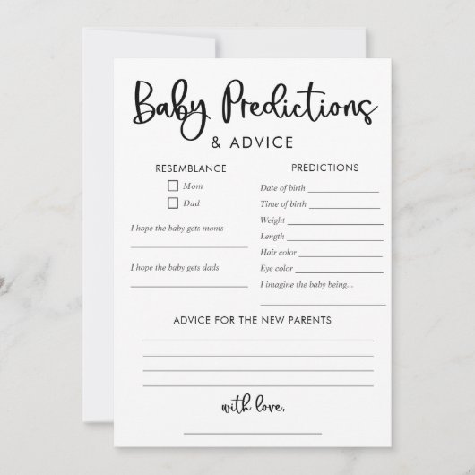 Minimalistisch moderne Baby-voorspellingskaart Kaart (Voorkant)