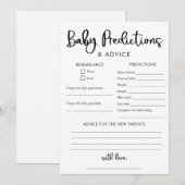 Minimalistisch moderne Baby-voorspellingskaart Kaart (Voorkant / Achterkant)