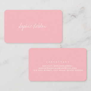 Minimalistisch moderne Blush Pink Consultant Visitekaartje