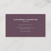 Minimalistisch moderne Creatieve Paarse Eggplant Visitekaartje (Achterkant)