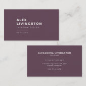 Minimalistisch moderne Creatieve Paarse Eggplant Visitekaartje (Voorkant / Achterkant)