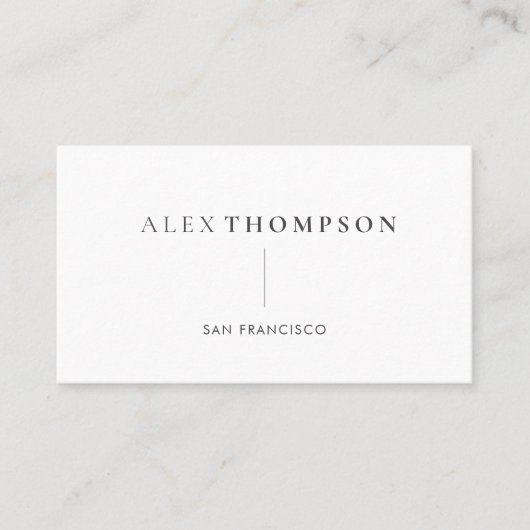 Minimalistisch moderne Creative Name Black en Whit Visitekaartje (Voorkant)