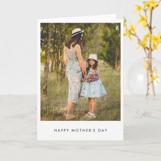 Minimalistisch Moderne Foto Simple Moederdag Kaart (Gele Bloem)