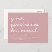 Minimalistisch Moderne Gastkamer is verplaatst Aankondigingskaart (Voorkant / Achterkant)