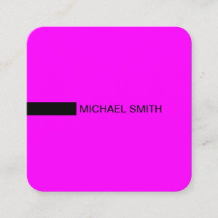 Minimalistisch moderne legant Fuchsia & Black Vierkante Visitekaartje