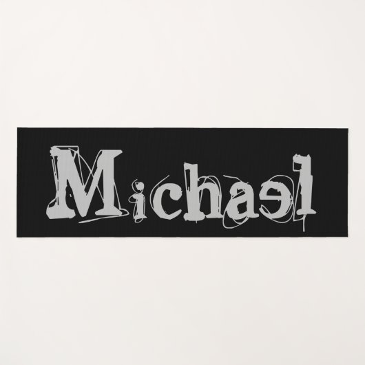 Minimalistisch moderne monogram met zwarte witte y yogamat (Voorkant (horizontaal))