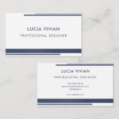 Minimalistisch moderne Navy Blue Line Style Visitekaartje (Voorkant / Achterkant)