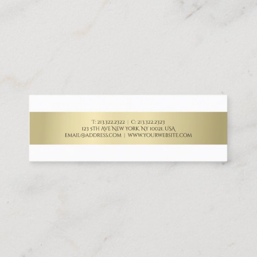Minimalistisch moderne professionele legant mini visitekaartje (Achterkant)