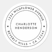 Minimalistisch moderne ster | Circulair retouradre Ronde Sticker (Voorkant)