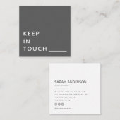 minimalistisch | Moderne typografie Eenvoudig grij Vierkante Visitekaartje (Voorkant / Achterkant)