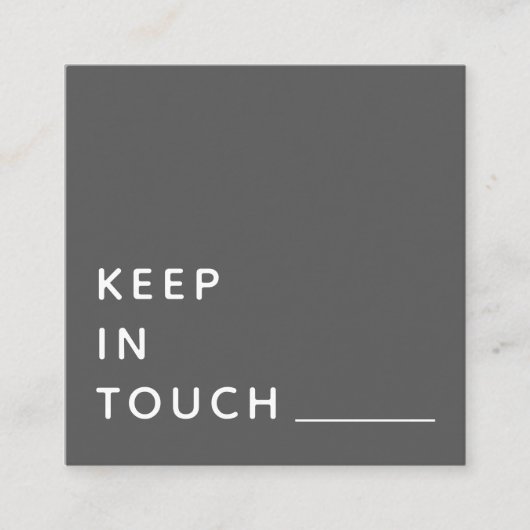 minimalistisch | Moderne typografie Eenvoudig grij Vierkante Visitekaartje (Voorkant)