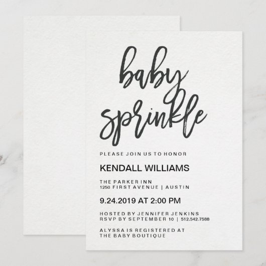 Minimalistisch moderne Typografie Unisex Baby Spri Kaart (Voorkant / Achterkant)