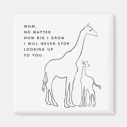 Minimalistisch Moederdag voor Baby Giraffe Magneet (Voorkant)