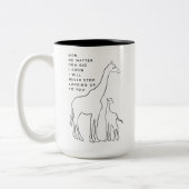 Minimalistisch Moederdag voor Baby Giraffe Tweekleurige Koffiemok (Links)
