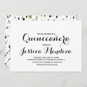 Minimalistisch Monochrome Gold Quinceañera Sweet 1 Kaart (Voorkant / Achterkant)