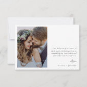 Minimalistisch Monogram 2 Fotobruiloft Bedankkaart (Achterkant)