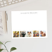 Minimalistisch Monogram 5 Foto Collage Notitiekaartje