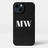 Minimalistisch monogram aangepast initiaal stevig  iPhone hoesje (Achterkant)