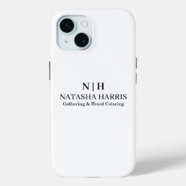 Minimalistisch Monogram Aangepast Zakelijk Logo ip iPhone 15 Case