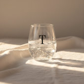 Minimalistisch Monogram Aangepaste Koppel Familien Wijnglas Zonder Voet