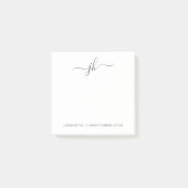 Minimalistisch monogram adres post-it® notes (Voorkant)
