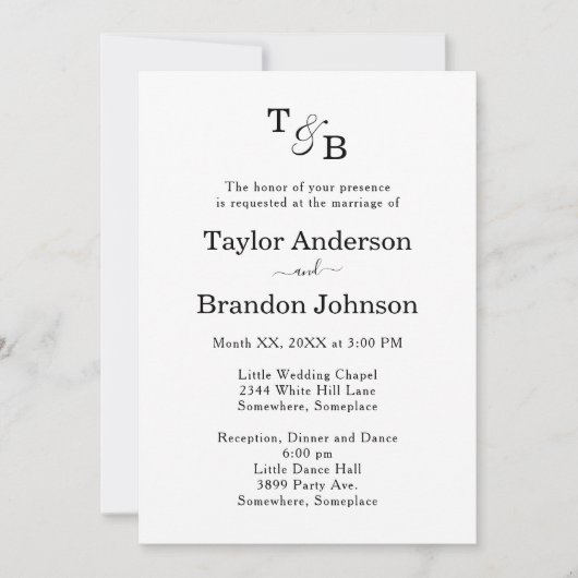 Minimalistisch Monogram Ampersand - Eigen Winterhu Kaart (Voorkant)