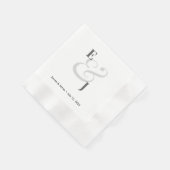 Minimalistisch monogram | Ampersand Wedding Cockta Servet (Hoek)