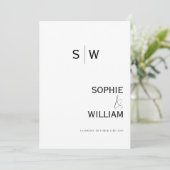 Minimalistisch Monogram Ampersand Wedding Kaart (Staand voorkant)