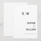 Minimalistisch Monogram Ampersand Wedding Kaart (Voorkant / Achterkant)