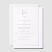 Minimalistisch Monogram Ampersand Wedding Vellum Uitnodigingen (Offset)