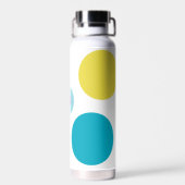 Minimalistisch Monogram Aqua, Roze en Groen-Blauw Waterfles (Achterkant)