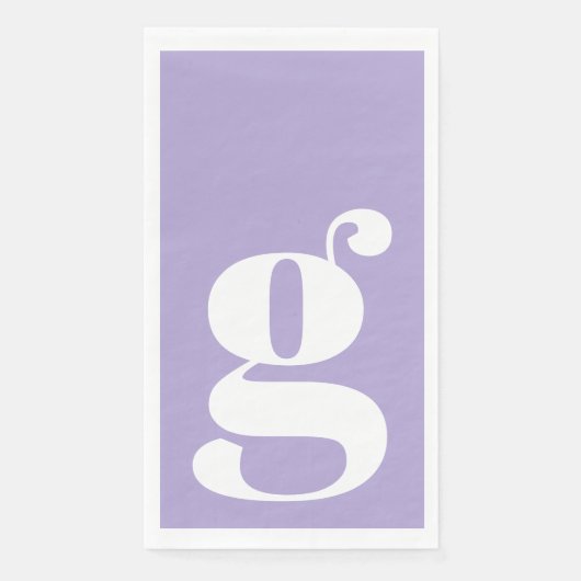 Minimalistisch Monogram Beginletter Vet Lavendel Servet (Voorkant)