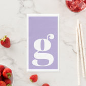 Minimalistisch Monogram Beginletter Vet Lavendel Servet (Insitu)
