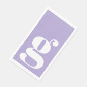 Minimalistisch Monogram Beginletter Vet Lavendel Servet (Hoek)