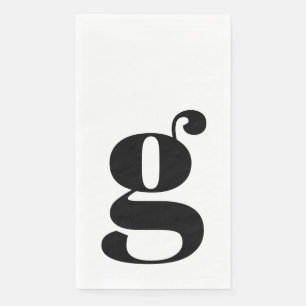 Minimalistisch Monogram Beginletter Vet Wit Servet