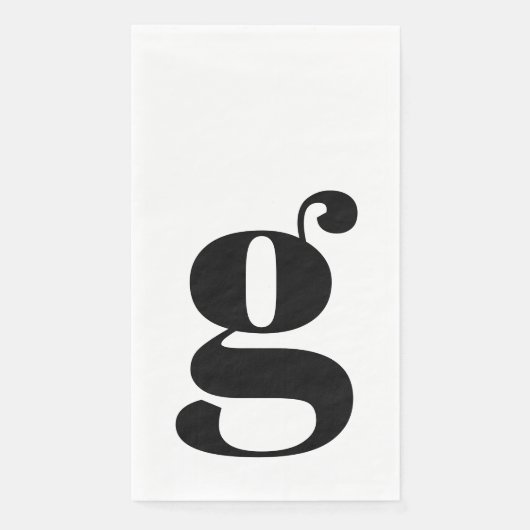 Minimalistisch Monogram Beginletter Vet Wit Servet (Voorkant)