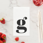 Minimalistisch Monogram Beginletter Vet Wit Servet (Insitu)