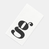Minimalistisch Monogram Beginletter Vet Wit Servet (Hoek)