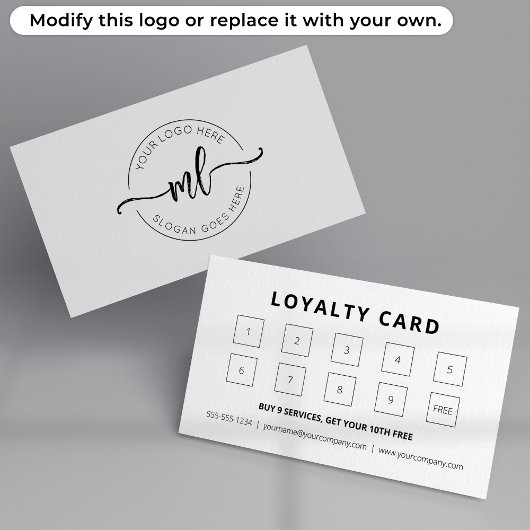 Minimalistisch Monogram Beginletters Zakelijk Logo Klantenkaartje