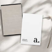 Minimalistisch Monogram Beige Faux Linnen Initiaal Briefpapier