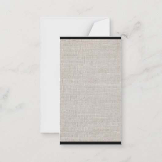 Minimalistisch Monogram Beige Faux Linnen Initiaal Notitiekaartje (Achterkant)