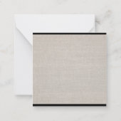 Minimalistisch Monogram Beige Faux Linnen Initiaal Notitiekaartje (Achterkant)