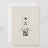 Minimalistisch Monogram Beige Taupe Website QR Cod Save The Date (Achterkant)