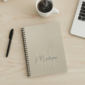 Minimalistisch Monogram Beige Werkplaats Notitieboek