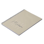 Minimalistisch Monogram Beige Werkplaats Notitieboek (Linkerzijde)